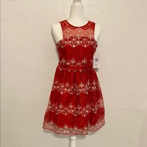 Bonnie Jean Red and White Formal Kids Dress